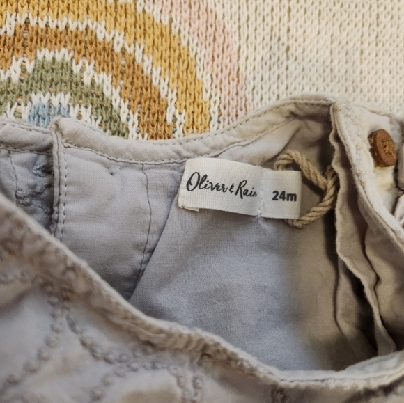 Oliver & Rain 24 Months Sustainable Ethical Gray Patterned Dress - Picture 3 of 5